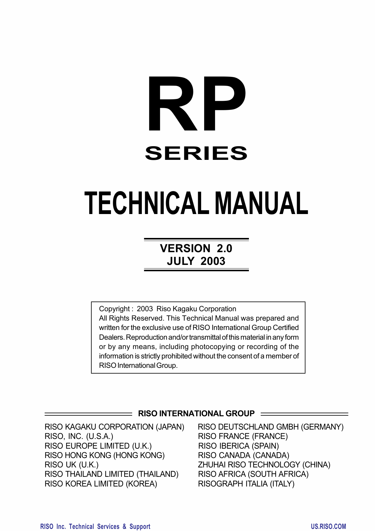 RISO RP 3100 3500 3590 3700 3790 TECHNICAL Service Manual-1